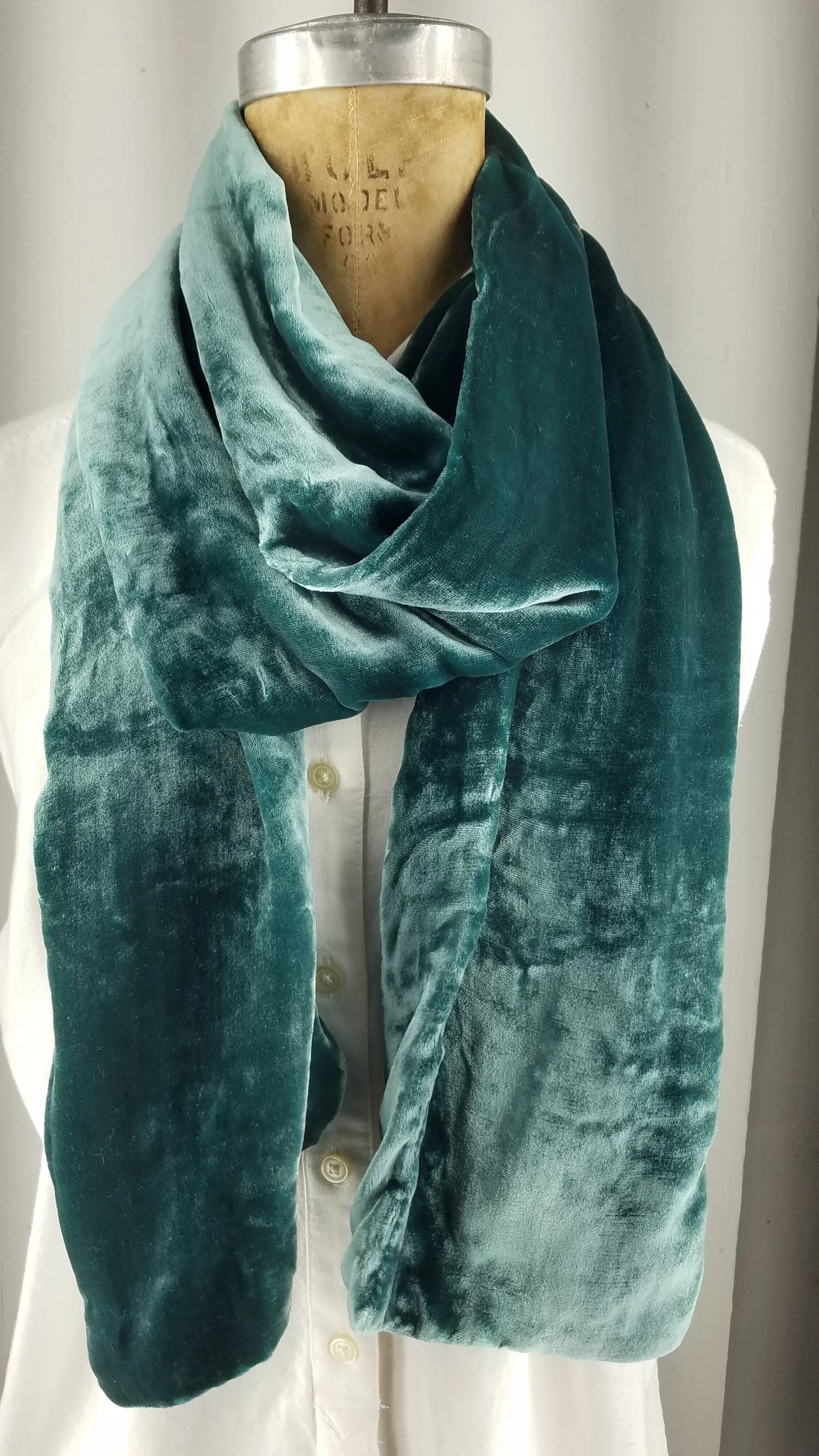 Solid Cedar Silk Velvet Scarf