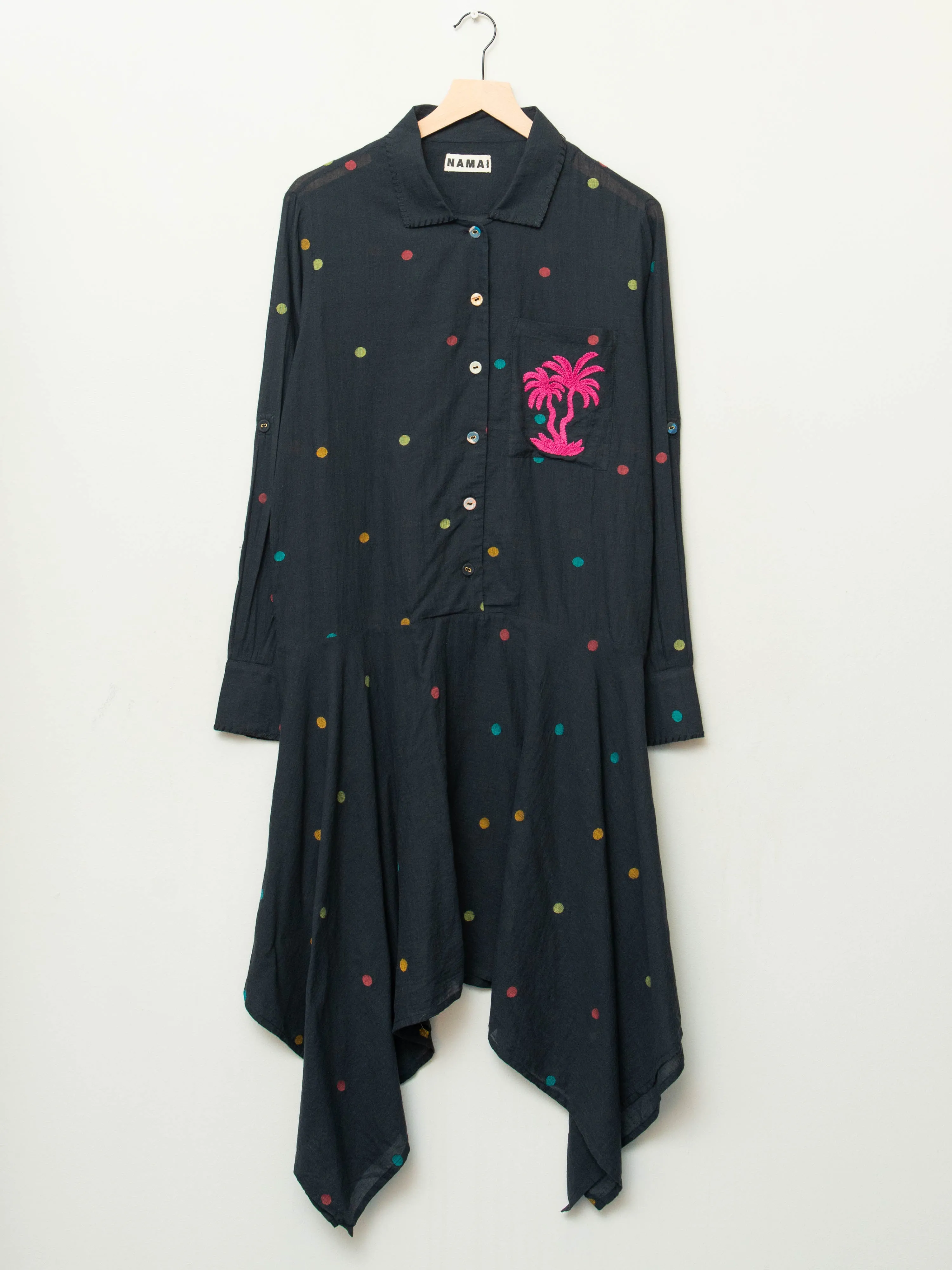 The Kabir Shirt Dress Wholesale ~ Black Jamdhani