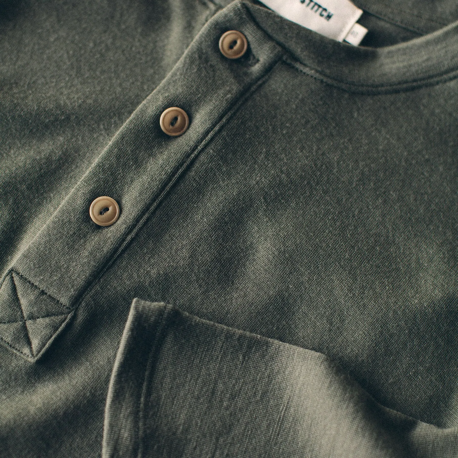 The Merino Henley in Army