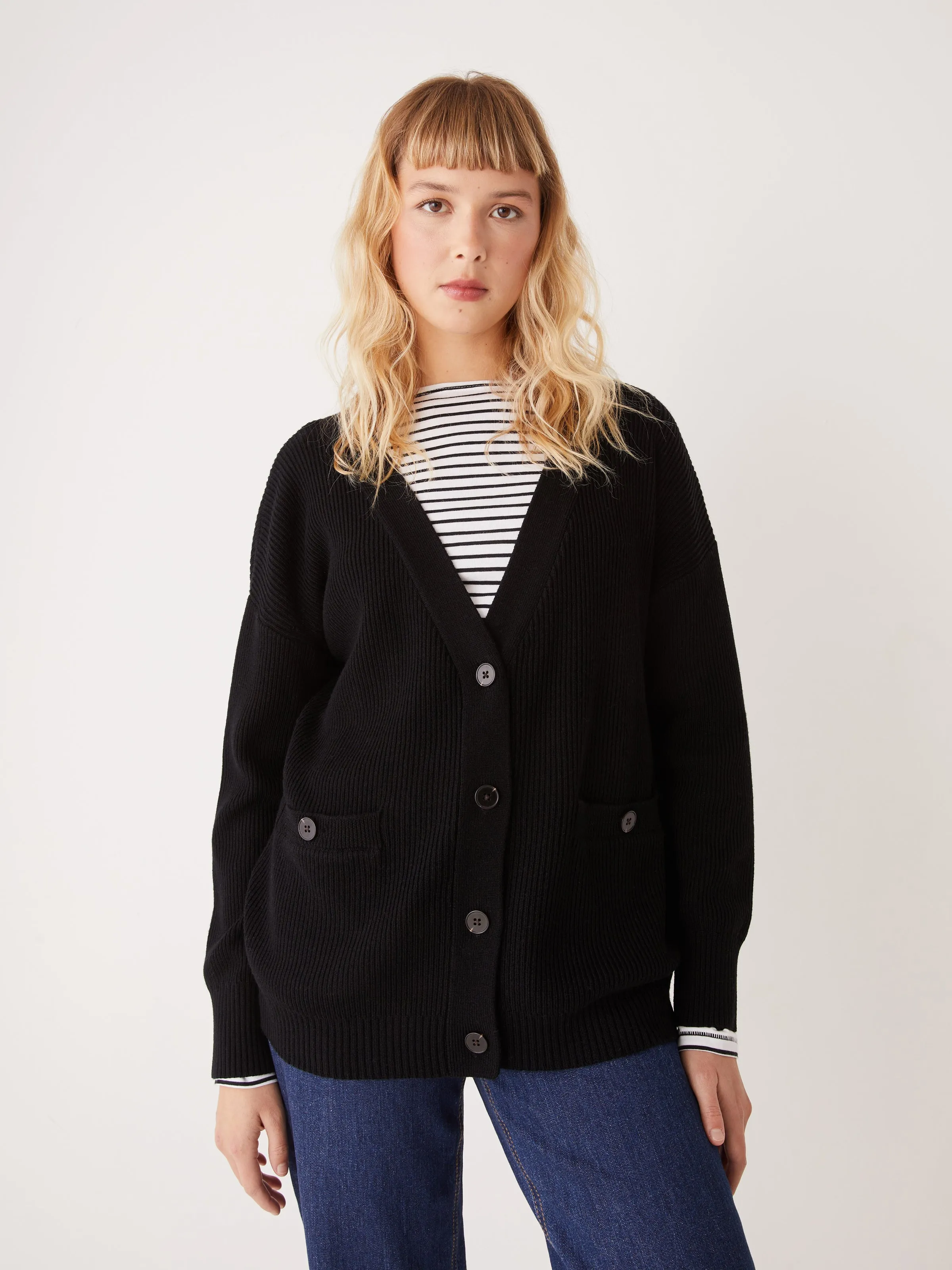 The Merino Wool Cardigan in Black