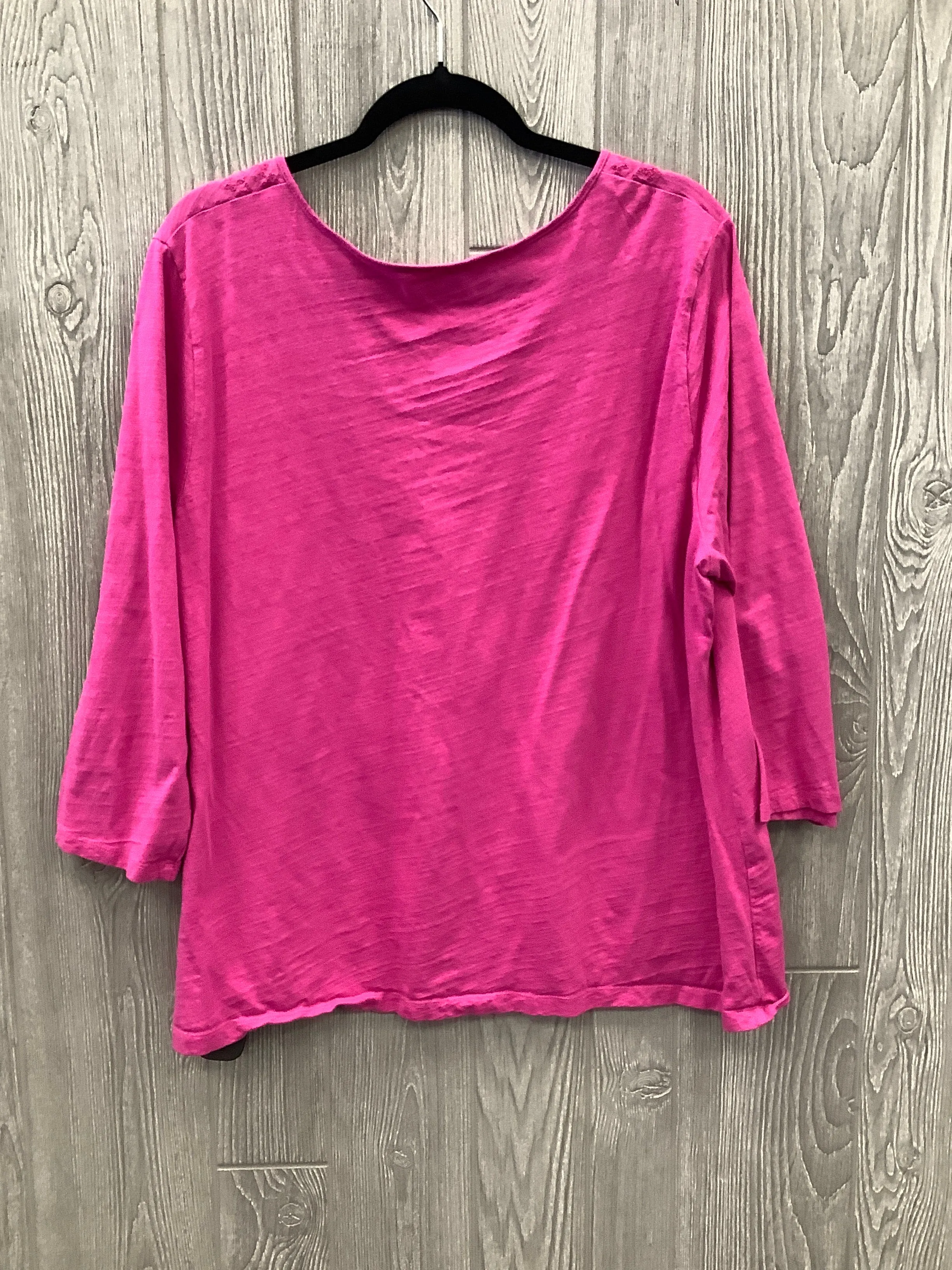 Top Long Sleeve By St Johns Bay In Pink, Size: 2x