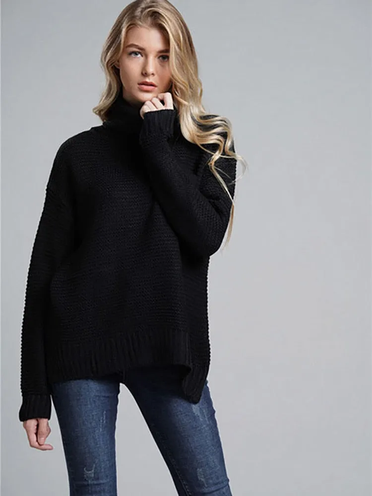 Trendy Knitted Turtleneck Sweater