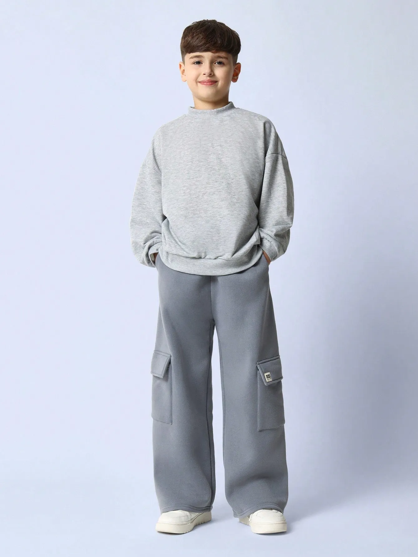 Tween Boys Drop Crotch Cargo Sweatpants