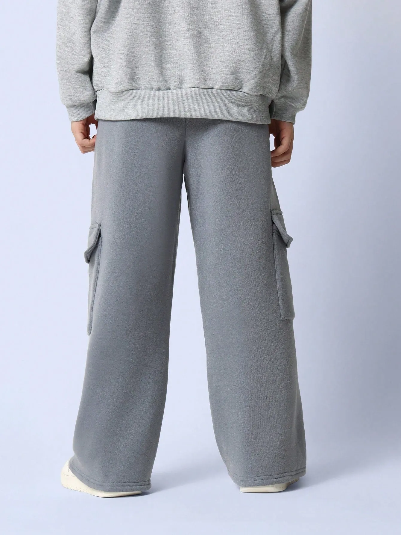 Tween Boys Drop Crotch Cargo Sweatpants