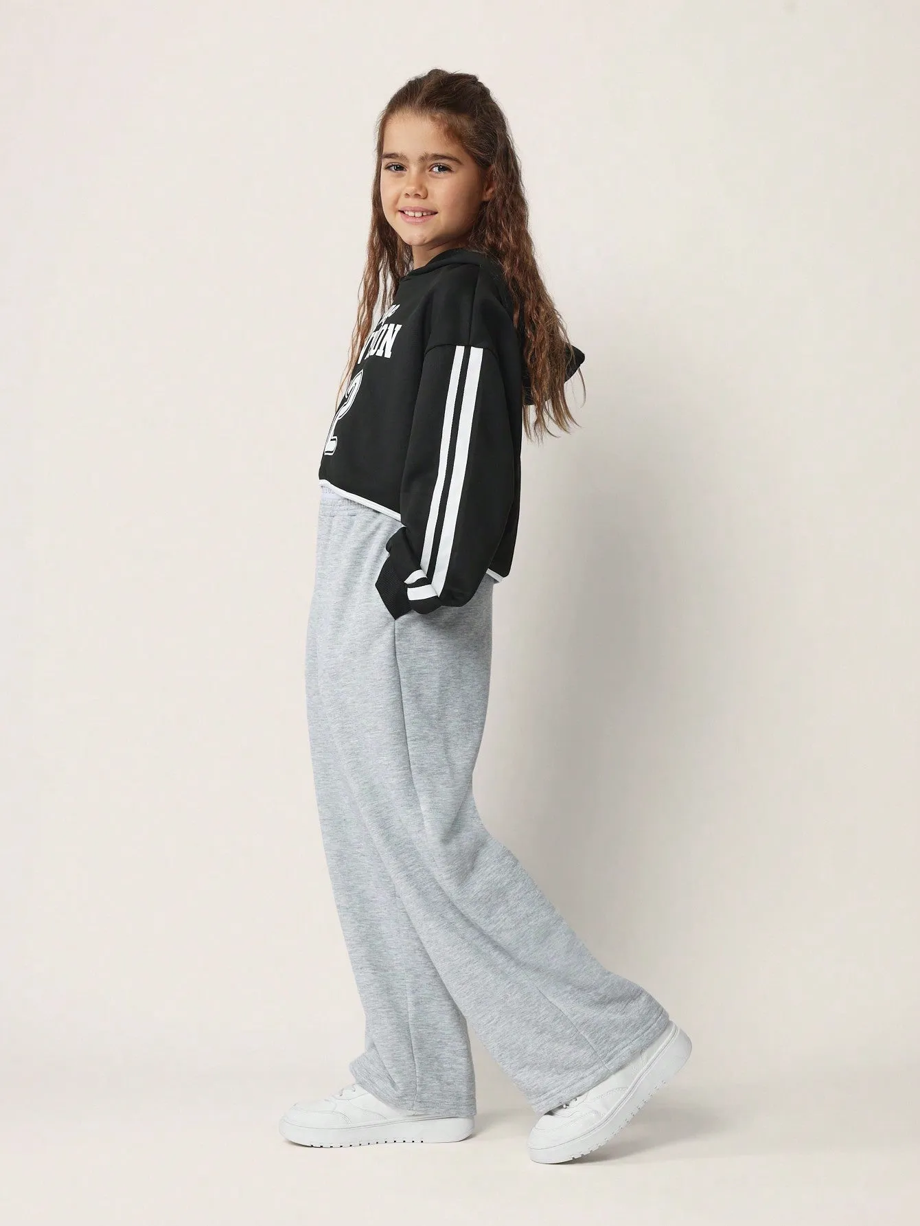 Tween Girls Comfy Wide Leg Elastic Waistband Essential Sweatpants