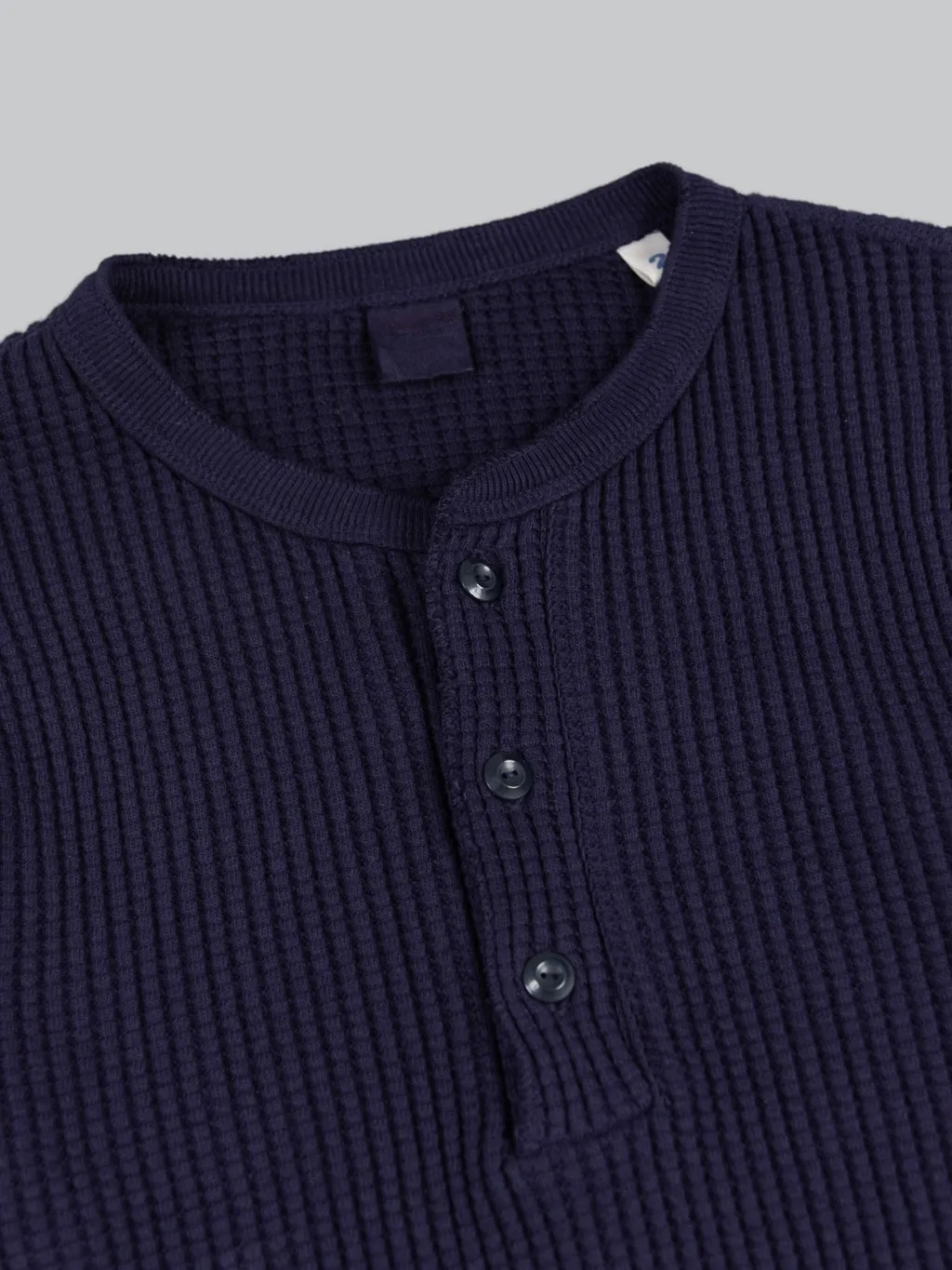 UES Thermal Big Waffle Henley T-Shirt Navy