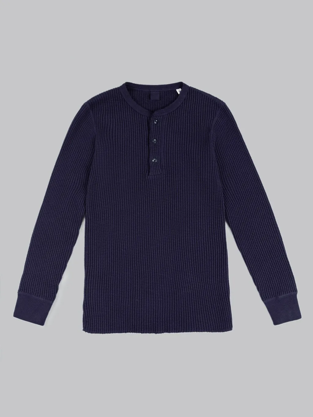 UES Thermal Big Waffle Henley T-Shirt Navy