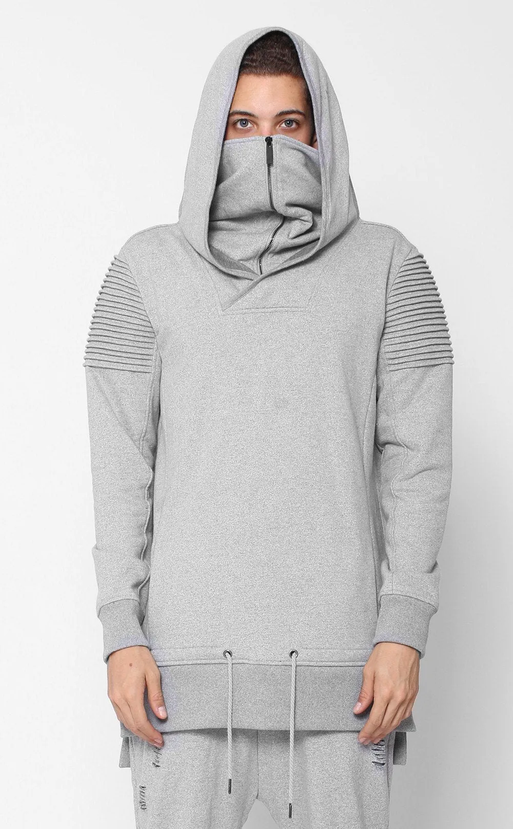 Unknown Vengeance Ninja Mask Hoodie In Gray - Last One