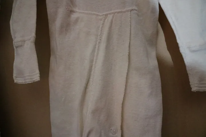 Vintage Child's Long Johns Union Suit Creamy Beige Neat