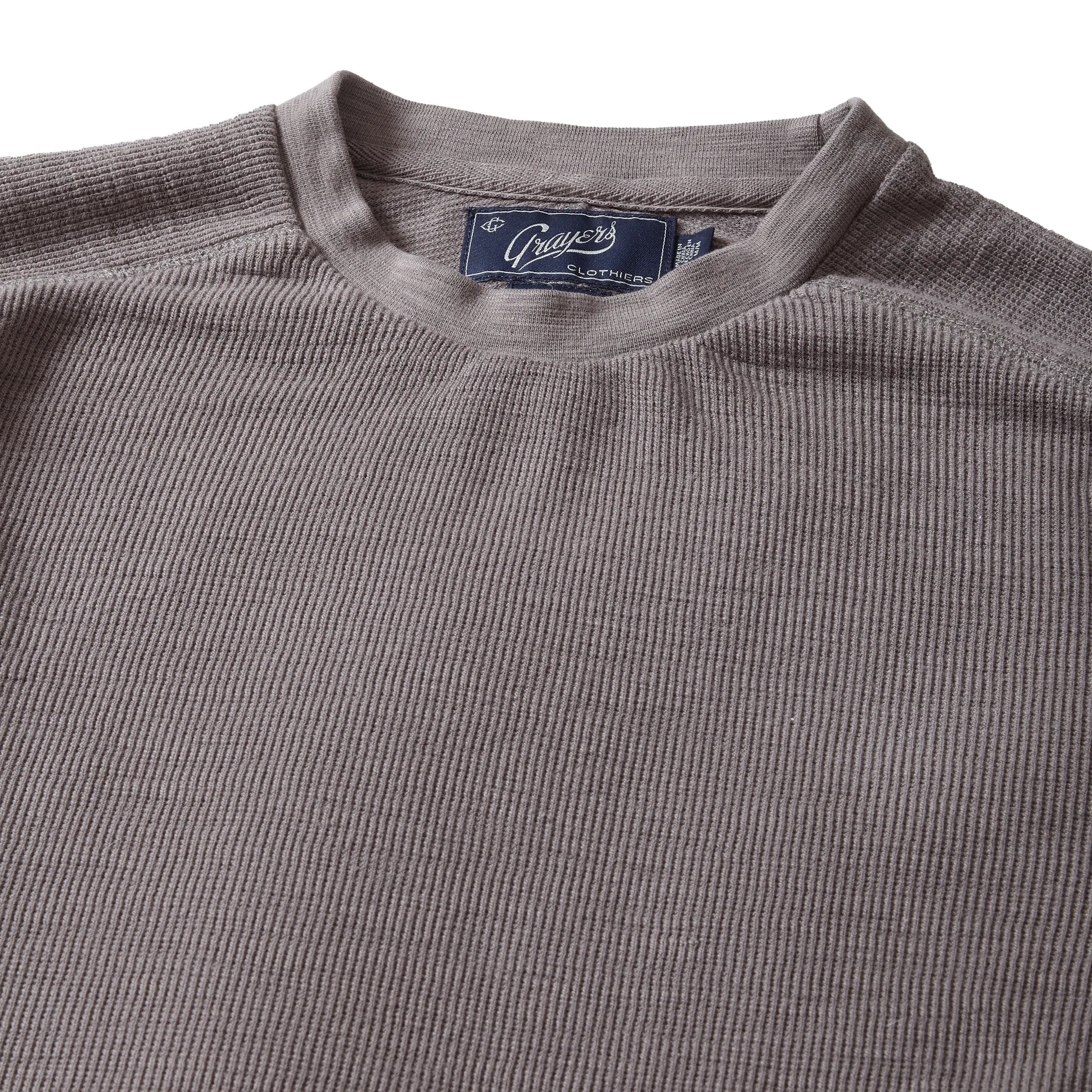 Waffle Cotton Crew - Charcoal Gray