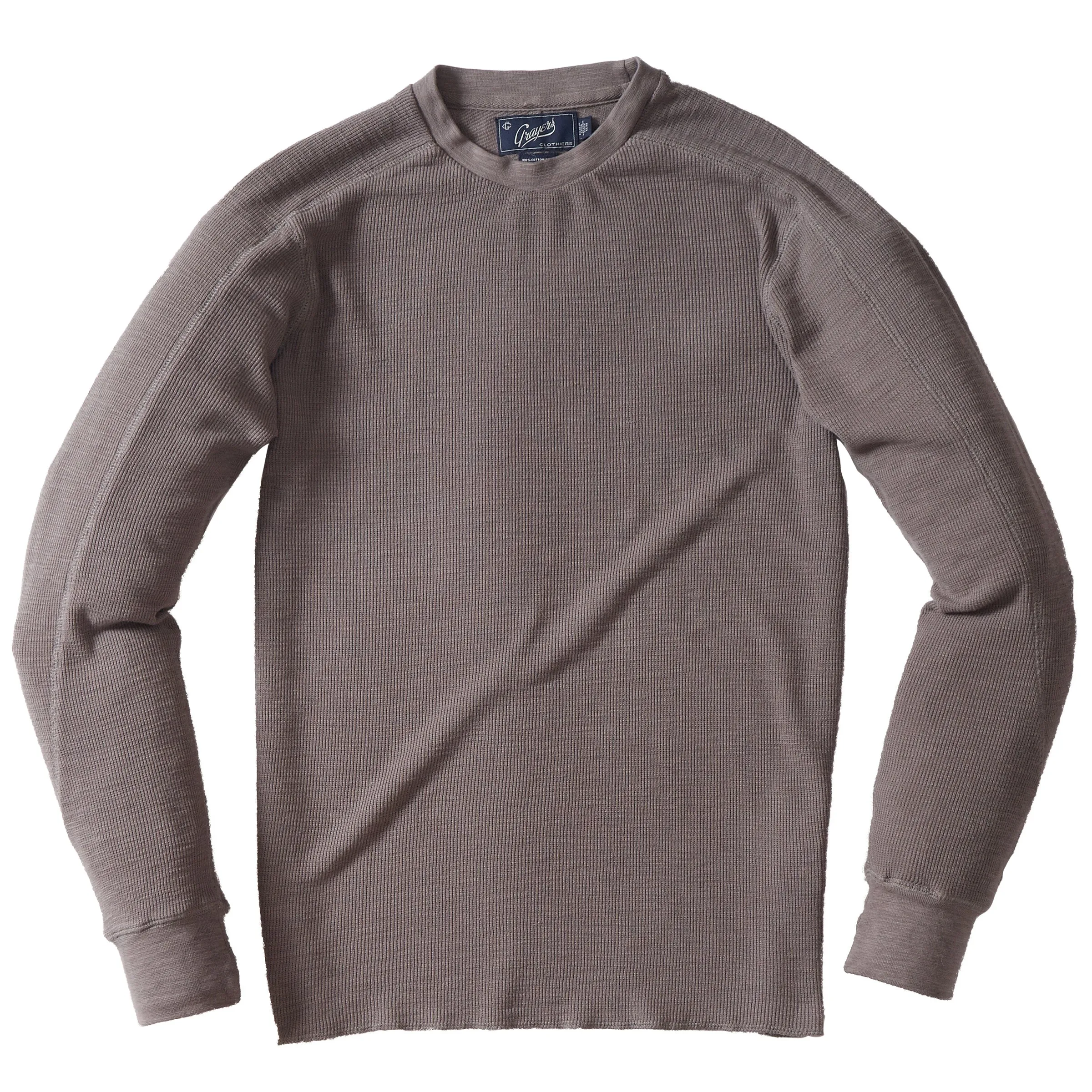 Waffle Cotton Crew - Charcoal Gray