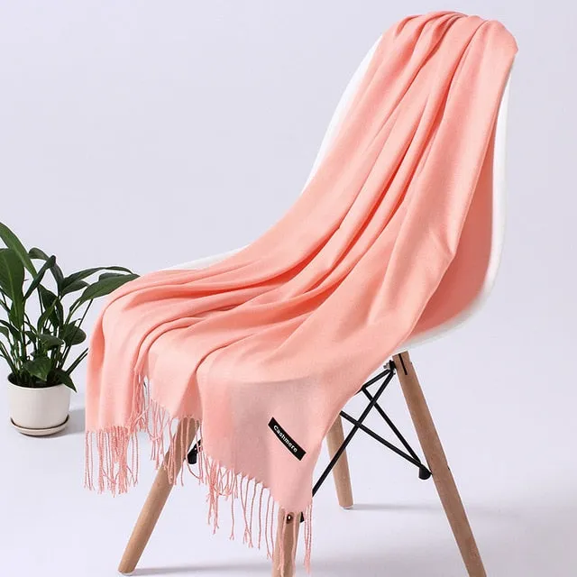 Winter Cashmere Tassel Scarf Printed Bandana Shawl