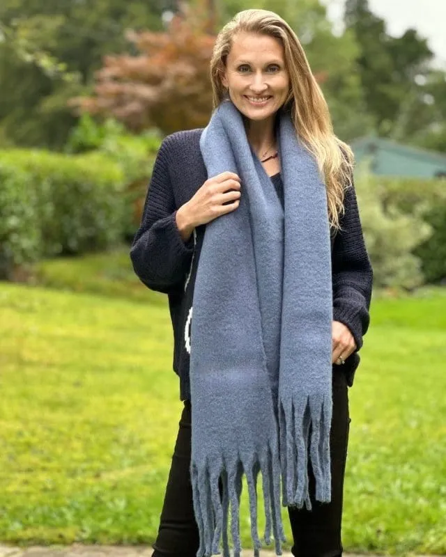 Winter Cosy Scarf - Denim Blue