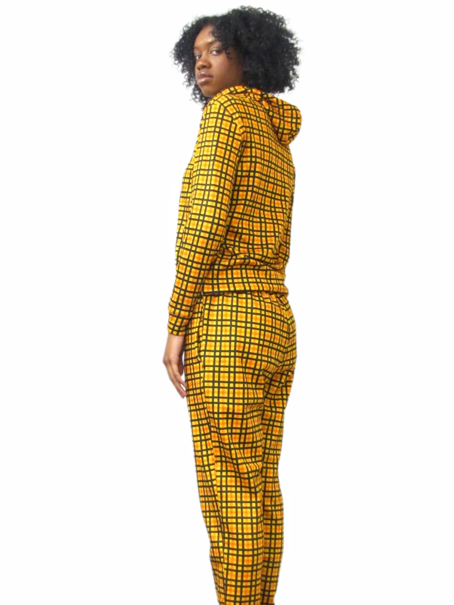 Women’s Casual Yellow Stripe Tracksuit Set – Bright & Comfortable Two-Piece Outfit