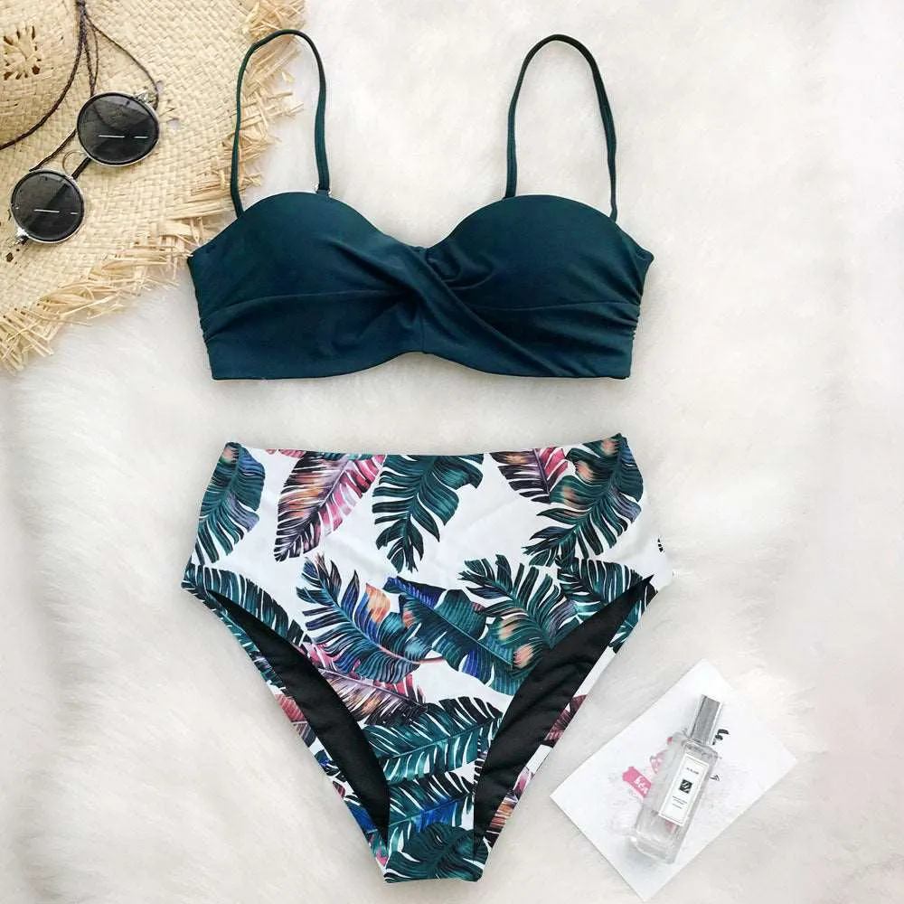 Women's High Waist Printed Bikini Swimsuit