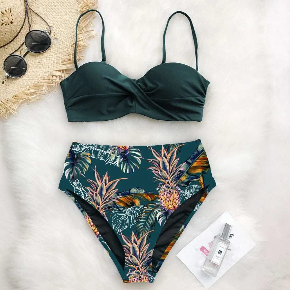 Women's High Waist Printed Bikini Swimsuit