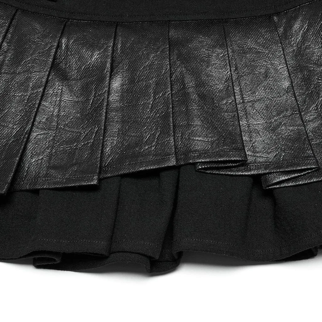 Women's Punk High-waisted Layered Pleated Skirt