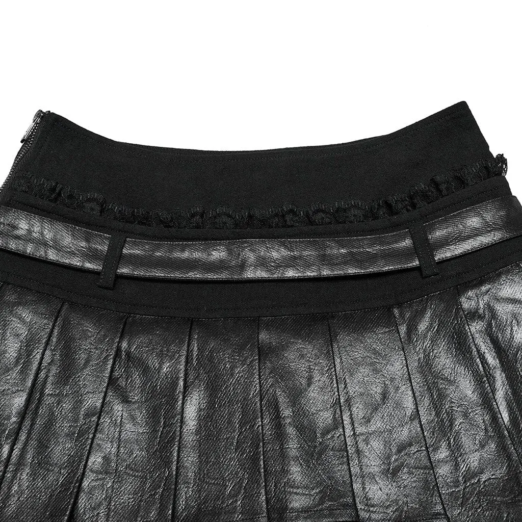 Women's Punk High-waisted Layered Pleated Skirt