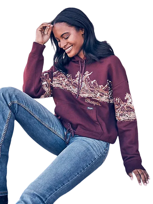 Wrangler Women's Retro Cowboy Panorama Graphic Hoodie