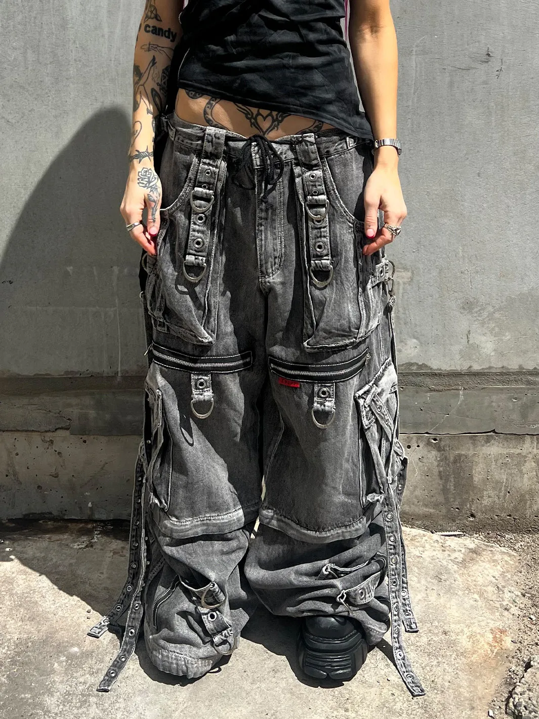 X-STRAP PANT - BLACK FOG WASH